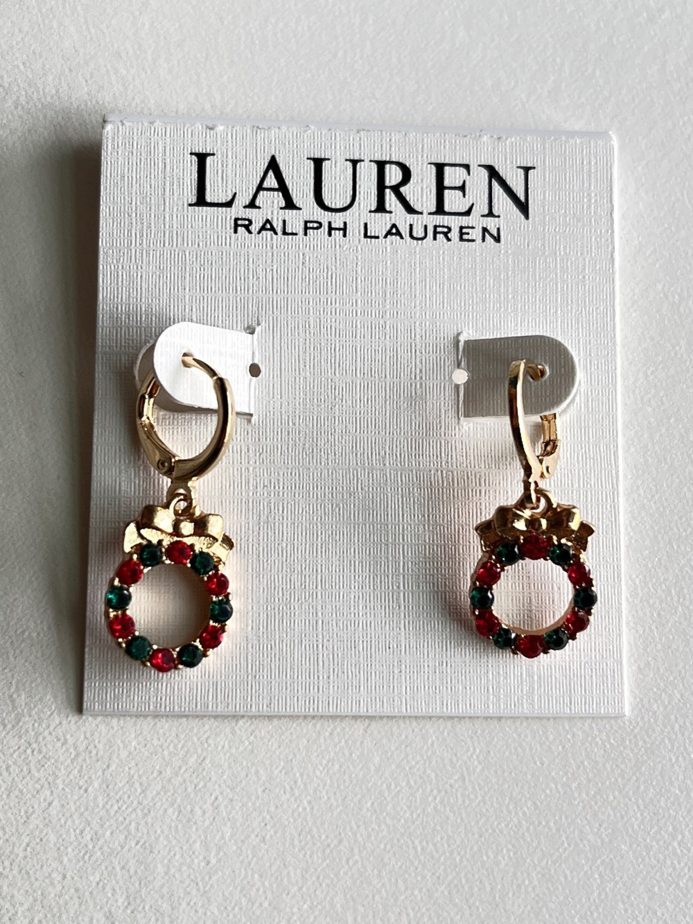 LAUREN Ralph Lauren Gold-Tone Holiday Wreath Hoop Earrings - Red & Green